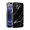 Crong Marble Case - Etui iPhone 12 Mini (czarny)