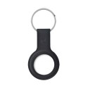 Crong Silicone Case with Key Ring - Etui ochronne brelok do Apple AirTag (czarny)