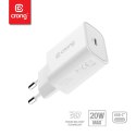 Crong USB-C Travel Charger - Ładowarka sieciowa USB-C Power Delivery 20W (biały)