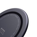 Crong PowerSpot Fast Wireless Charger - Aluminiowa ładowarka bezprzewodowa Qi 15W USB-C z powłoką ze szkła hartowanego (Shadow B