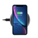 Crong PowerSpot Fast Wireless Charger - Aluminiowa ładowarka bezprzewodowa Qi 15W USB-C z powłoką ze szkła hartowanego (Shadow B