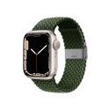 Crong Wave Band - Pleciony pasek do Apple Watch 38/40/41/42 mm (zielony)