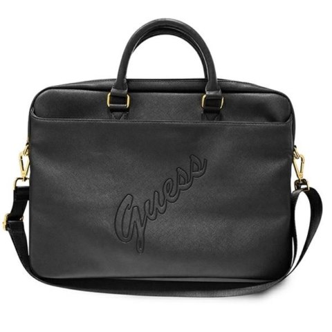 Guess Saffiano Script Computer Bag - Torba na notebooka 15" (czarny)