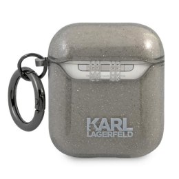 Karl Lagerfeld Choupette Head Glitter - Etui Airpods (czarny)