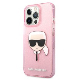 Karl Lagerfeld Karl's Head Glitter - Etui iPhone 13 Pro Max (różowy)