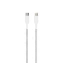 PURO Fabric Ultra Strong - Kabel w oplocie heavy duty USB-C / Lightning certyfikat MFi 1,2m (biały)