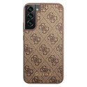 Guess 4G Metal Gold Logo - Etui Samsung Galaxy S22 (brązowy)