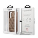 Guess 4G Metal Gold Logo - Etui Samsung Galaxy S22 (brązowy)