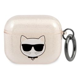 Karl Lagerfeld Choupette Head Glitter - Etui AirPods 3 (złoty)