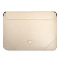 Guess Saffiano Triangle Logo Sleeve - Etui na notebooka 16" (beżowy)