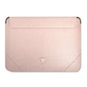 Guess Saffiano Triangle Logo Sleeve - Etui na notebooka 16" (różowy)