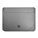 Guess Saffiano Triangle Logo Sleeve - Etui na notebooka 16" (srebrny)