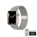 Crong Wave Band - Pleciony pasek do Apple Watch 38/40/41/42 mm (jasny szary)