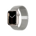 Crong Wave Band - Pleciony pasek do Apple Watch 38/40/41/42 mm (jasny szary)