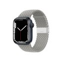 Crong Wave Band - Pleciony pasek do Apple Watch 38/40/41/42 mm (jasny szary)