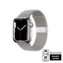 Crong Wave Band - Pleciony pasek do Apple Watch 44/45/46/49 mm (jasny szary)