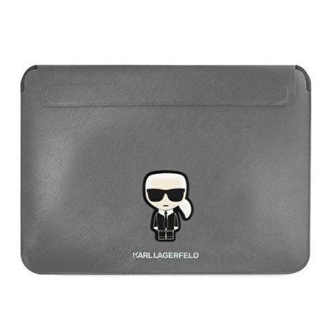 Karl Lagerfeld Saffiano Ikonik Sleeve - Etui na notebook 13" / 14" (Srebrny)