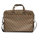 Guess Saffiano 4G Triangle Logo Computer Bag - Torba na notebooka 16" (brązowy)