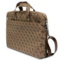 Guess Saffiano 4G Triangle Logo Computer Bag - Torba na notebooka 16" (brązowy)