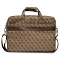 Guess Saffiano 4G Triangle Logo Computer Bag - Torba na notebooka 16" (brązowy)