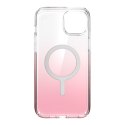 Speck Presidio Perfect-Clear + Ombre + MagSafe - Etui iPhone 15 Plus / 14 Plus z powłoką MICROBAN (Clear / Vintage Rose Fade)