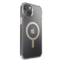 Speck Presidio Perfect-Clear with Glitter + MagSafe - Etui iPhone 15 Plus / 14 Plus z powłoką MICROBAN (Clear / Gold Glitter)