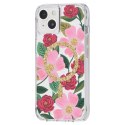 Rifle Paper Clear MagSafe - Etui iPhone 14 / iPhone 13 zdobione złotem (Rose Garden)