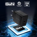 Crong Ultra Compact GaN - Ładowarka sieciowa 2x USB-C 35W PD 3.0 z PPS (biały)