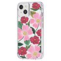 Rifle Paper Clear - Etui iPhone 14 / iPhone 13 zdobione złotem (Rose Garden)