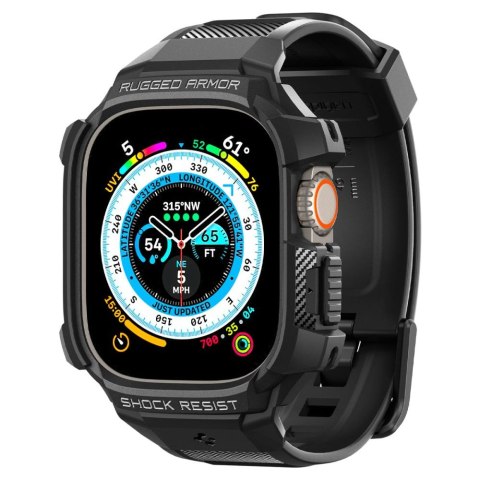 Spigen Rugged Armor Pro - Pasek z obudową do Apple Watch Ultra 49 mm (Czarny)