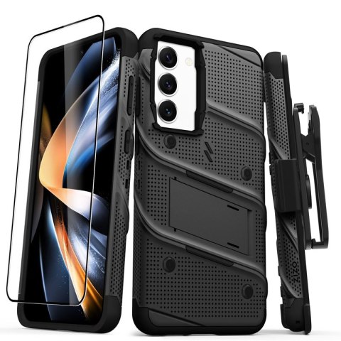 ZIZO BOLT Series - Pancerne etui Samsung Galaxy S23+ ze szkłem 9H na ekran + uchwyt z podstawką (czarny)