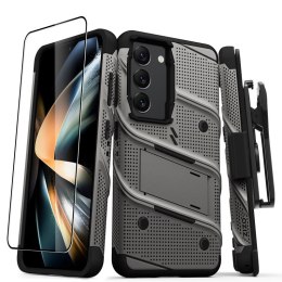 ZIZO BOLT Series - Pancerne etui Samsung Galaxy S23 ze szkłem 9H na ekran + uchwyt z podstawką (szary)