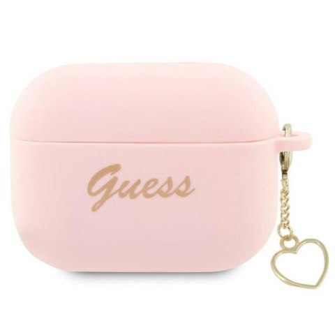 Guess Silicone Heart Charm - Etui AirPods Pro 2 (różowy)