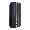 BMW Booktype Leather Stamp Blue Lines - Etui iPhone 14 Pro Max (czarny)