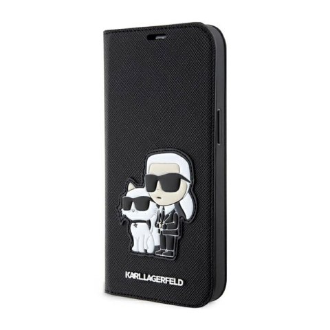 Karl Lagerfeld Booktype NFT Saffiano Karl & Choupette - Etui iPhone 14 Pro Max (Czarny)