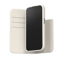 Moshi Overture MagSafe - Skórzane etui 3w1 z klapką iPhone 15 (Eggnog White)