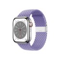 Crong Wave Band - Pleciony pasek do Apple Watch 38/40/41/42 mm (fioletowy)