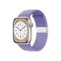 Crong Wave Band - Pleciony pasek do Apple Watch 38/40/41/42 mm (fioletowy)