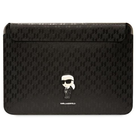 Karl Lagerfeld NFT Saffiano Monogram Ikonik Karl Sleeve - Etui na notebook 14" (Czarny)