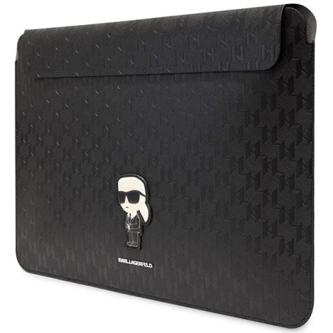 Karl Lagerfeld NFT Saffiano Monogram Ikonik Karl Sleeve - Etui na notebook 14" (Czarny)