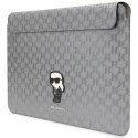 Karl Lagerfeld NFT Saffiano Monogram Ikonik Karl Sleeve - Etui na notebook 14" (Srebrny)