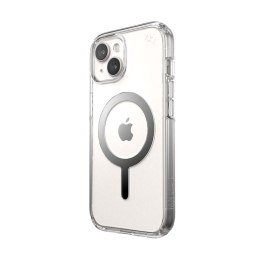 Speck Presidio Perfect-Clear MagSafe - Etui iPhone 15 / iPhone 14 / iPhone 13 (Clear / Chrome Finish / Serene Silver)