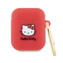 Hello Kitty Silicone 3D Kitty Head - Etui AirPods 1/2 gen (fuksja)