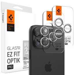 Spigen Optik Pro GLAS.TR EZ Fit Camera Protector 2-Pack - Szkło ochronne na obiektyw do iPhone 16 Pro / 16 Pro Max / 15 Pro / 15