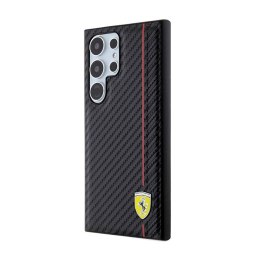 Ferrari Carbon Printed Line - Etui Samsung Galaxy S24 Ultra (czarny)