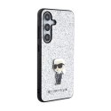 Karl Lagerfeld Fixed Glitter Ikonik Logo Metal Pin - Etui Samsung Galaxy S24+ (srebrny)