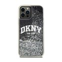 DKNY Liquid Glitter Big Logo - Etui iPhone 12 / iPhone 12 Pro (czarny)