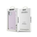 DKNY Liquid Silicone Small Metal Logo MagSafe - Etui iPhone 15 Plus / 14 Plus (różowy)