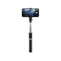 Crong SelfieGo Lite - Kompaktowy selfie stick Bluetooth tripod (czarny)