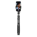 Crong SelfieGo Ultra - Aluminiowy selfie stick Bluetooth tripod (czarny)